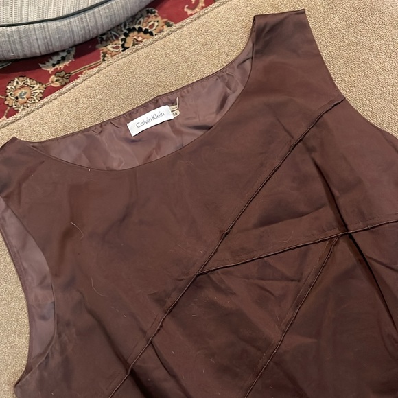 Calvin Klein Sleeveless Women's Brown Dress Size 14 (TD) - Picture 3 of 6